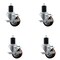 Service Caster 3'' Maroon Poly Swivel 1-3/4'' Expanding Stem Caster Set with Brake, 4PK SCC-EX20S314-PPUB-MRN-TLB-134-4 - alternate 1